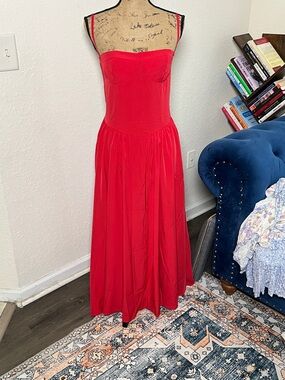 Red Strappy Maxi Dress